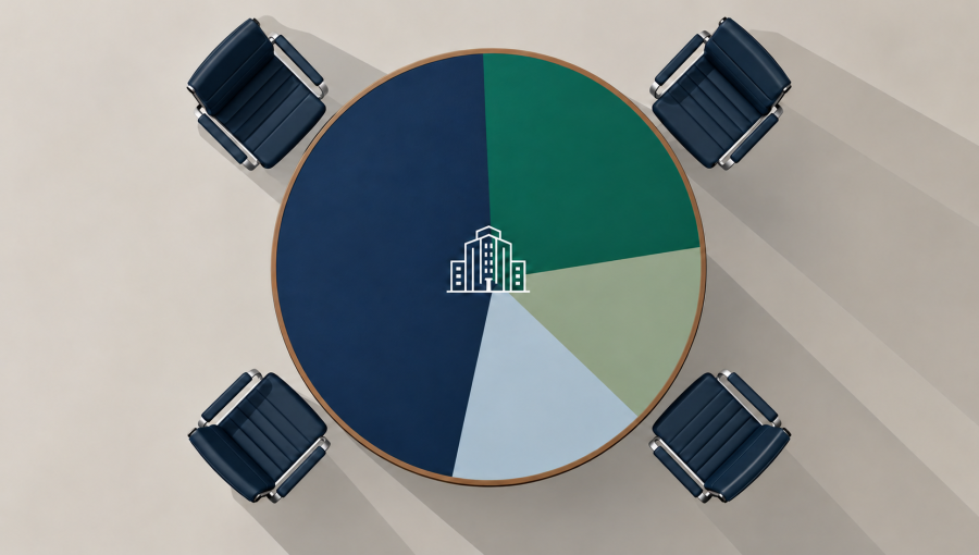 Paper-free four-sector conference table