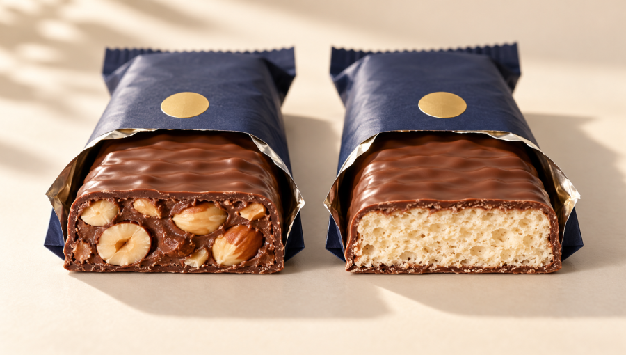 Twin Chocolate Bars, Unequal Fillings